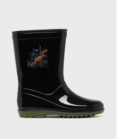 GEMO Bottes de pluie à semelle crantée imprimées garçon - Jurassic World noir standard