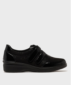 GEMO Derbies confort à semelle intérieure cuir femme - GFlex noir vif