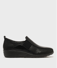 GEMO Mocassins confort à semelle intérieure cuir femme - GFlex Noir