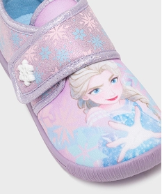 GEMO Chaussons à scratch imprimé Elsa fille - La Reine des Neiges violet standard