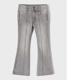 GEMO Jean flare en denim de coton stretch fille gris standard