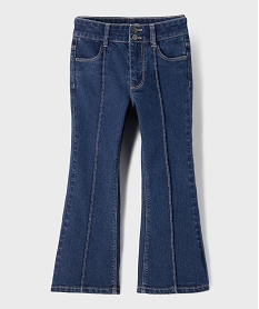 GEMO Jean flare ajustable fille Bleu