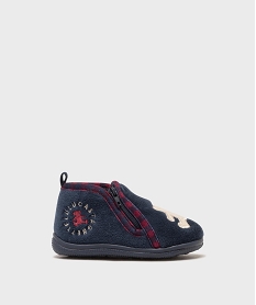 GEMO Chaussons montants zippés en velours bébé garçon - LuluCastagnette Bleu