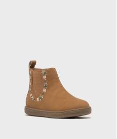 boots chelsea zippees a broderie fleurie fille - lovely wings marron standardL982901_2