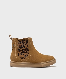 GEMO Boots Chelsea à motif léopard fille - Lovely Wings marron standard
