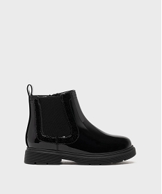 GEMO Boots Chelsea vernies à fermeture zippée fille - Lovely Wings noir standard
