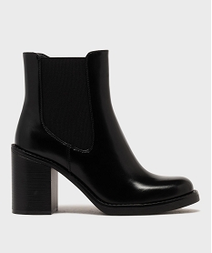 GEMO Boots Chelsea à talon et bout rond femme - Follow Me noir standard