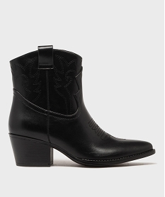 GEMO Boots santiags avec dessus brodé femme - Follow Me noir standard