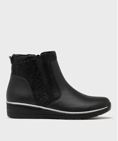 GEMO Boots confort avec doublure chaude femme - Hobiz noir standard