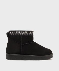 GEMO Boots fourrées à tige brodée fille noir standard
