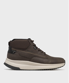 GEMO Chaussures montantes avec épaisse semelle homme - Roadsign marron fonce