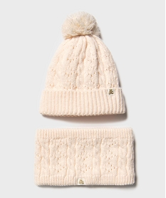 GEMO Ensemble bonnet et snood bébé fille - LuluCastagnette beige standard
