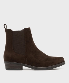 GEMO Boots en suédine inspiration western femme marron fonce