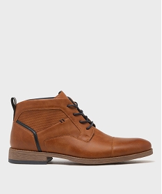 GEMO Low-boots à bout droit à lacets homme - Mario Baldano marron vif