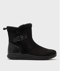 GEMO Boots confort avec détails en fourrure imitation femme noir standard