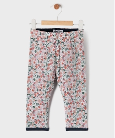 GEMO Legging réversible uni et imprimé bébé fille Bleu