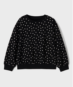 GEMO Sweat ample imprimé fille Noir