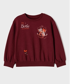 GEMO Sweat en molleton doux imprimé fille Rouge