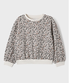GEMO Sweat ample imprimé fille Brun