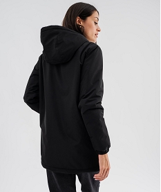 GEMO Manteau à capuche avec doublure chaude femme noir standard