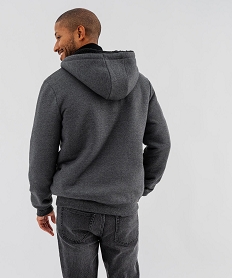 GEMO Sweat à capuche zippé avec doublure chaude homme Gris