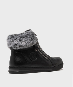 GEMO Baskets montantes avec col en fourrure imitation femme - Valentina Baldano noir standard
