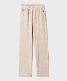GEMO Pantalon large en maille douce et souple fille beige standard