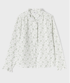GEMO Chemise manches longues en tissu texturé et fleuri femme grande taille Vert