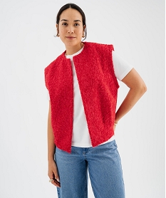 GEMO Gilet sans manches coupe oversize femme rouge standard