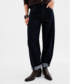 GEMO Jean wide leg taille haute femme Bleu