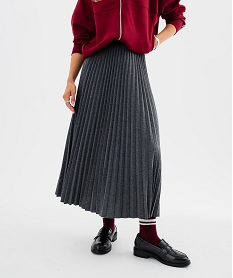 GEMO Jupe midi plissée femme Gris