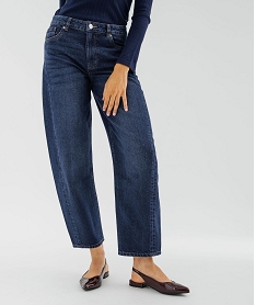 GEMO Jean barrel en denim 100% coton femme bleu standard