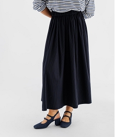 GEMO Jupe longue évasée femme Bleu