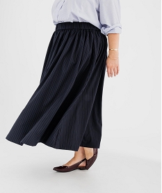 GEMO Jupe midi femme grande taille Bleu