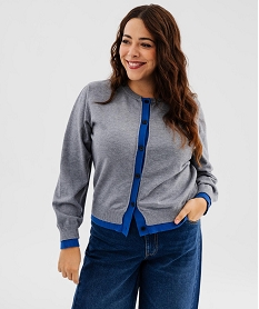 GEMO Gilet boutonné femme grande taille Gris