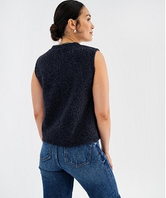 GEMO Pull sans manches col rond femme bleu chine