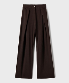 GEMO Pantalon fluide Wide leg fille marron fonce