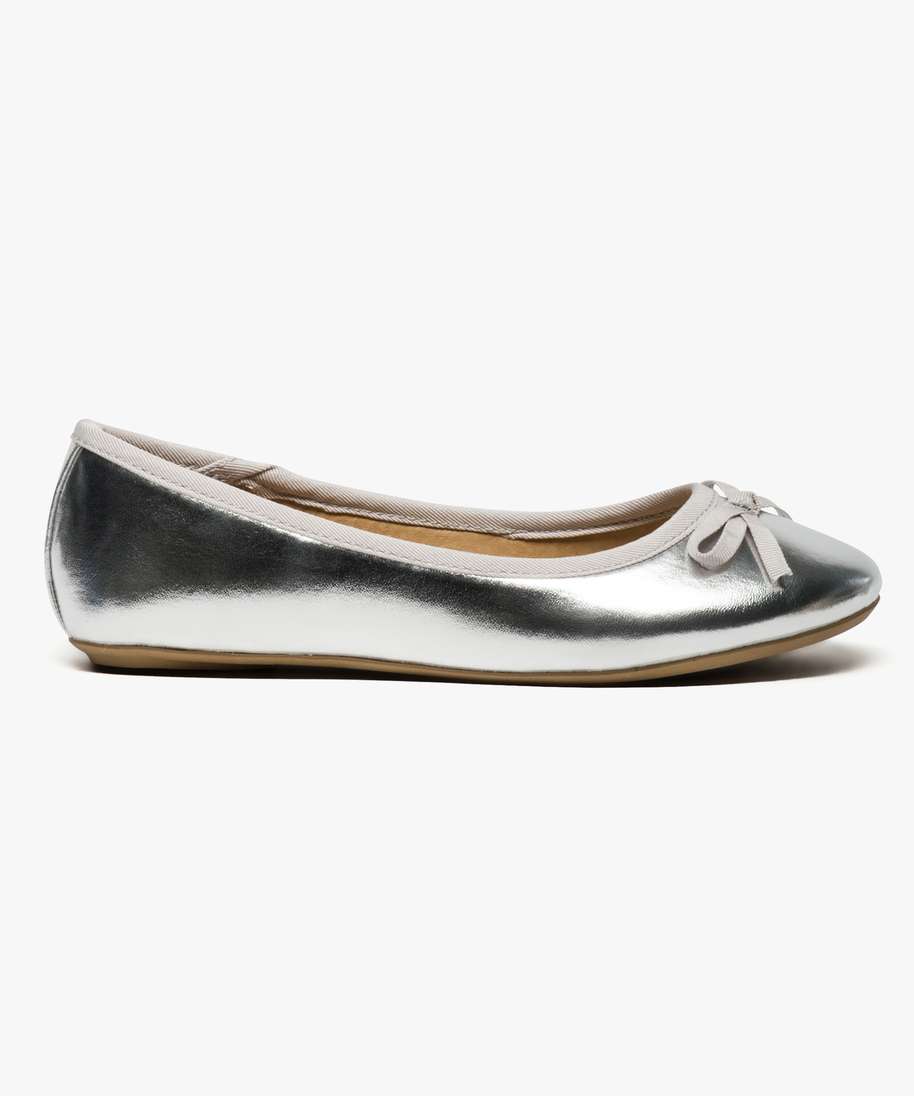 ballerines fille unies a n ud decoratif gris ballerines fille GEMO
