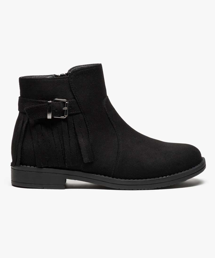 bottines avec franges sur la cheville noir fille GEMO