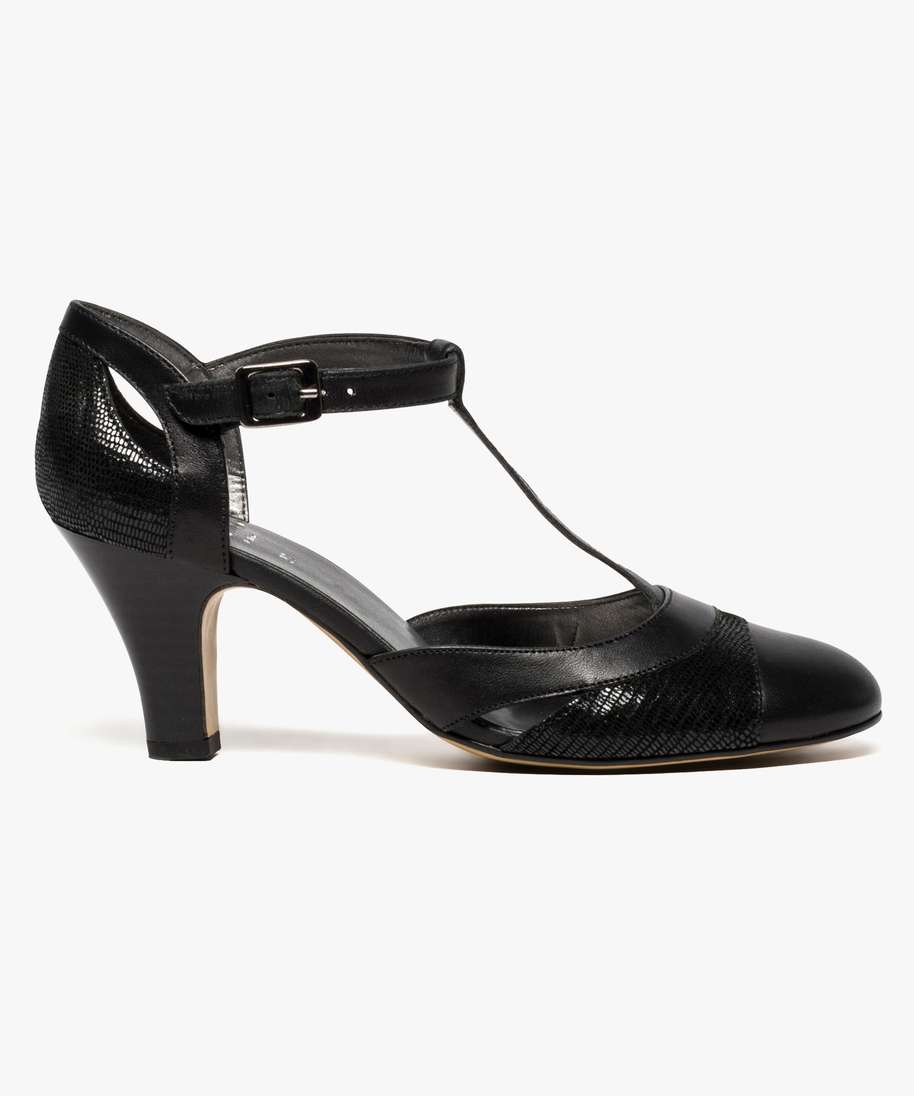escarpins femme salome dessus cuir noir standard escarpins femme GEMO