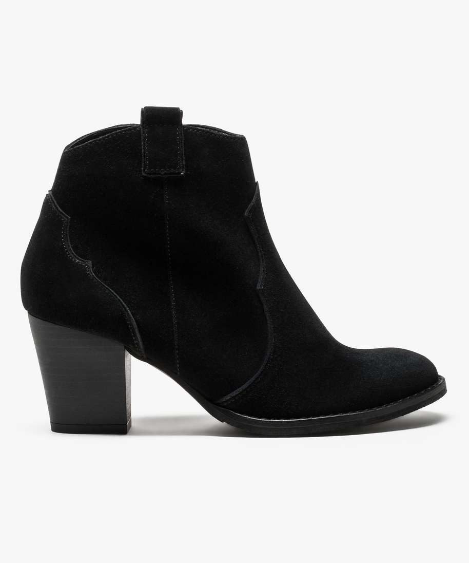 Boots croute de cuir femme sales