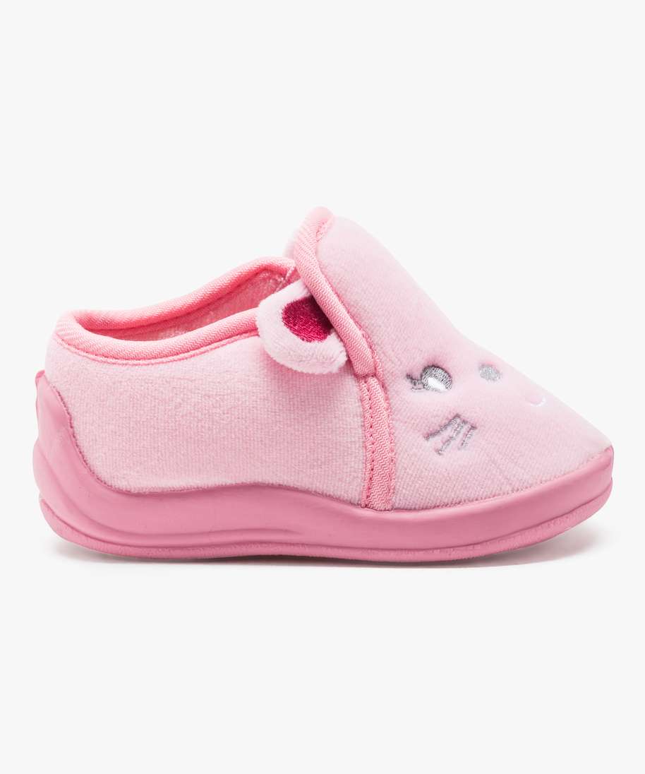 chaussons motif nounours rose bebe G MO