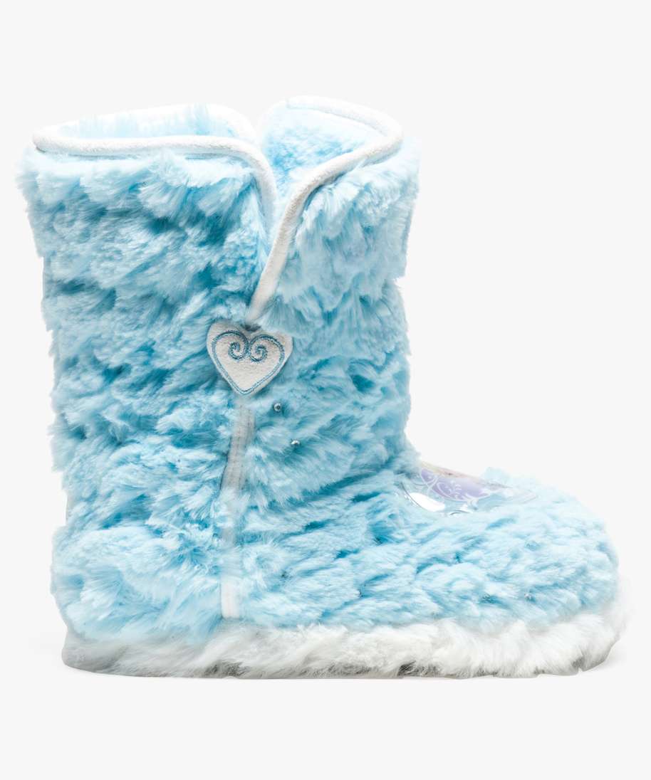 chaussons montants la reine des neiges disney bleu fille GÉMO