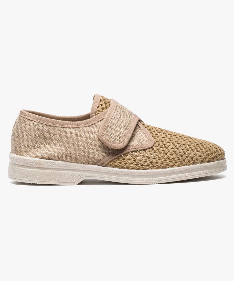chaussures en toile avec scratch brun homme G MO