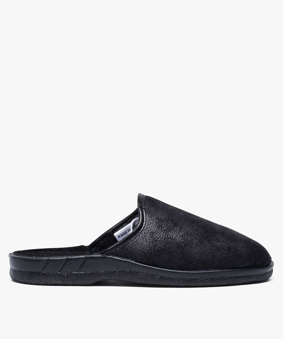 chaussons homme forme mules noir