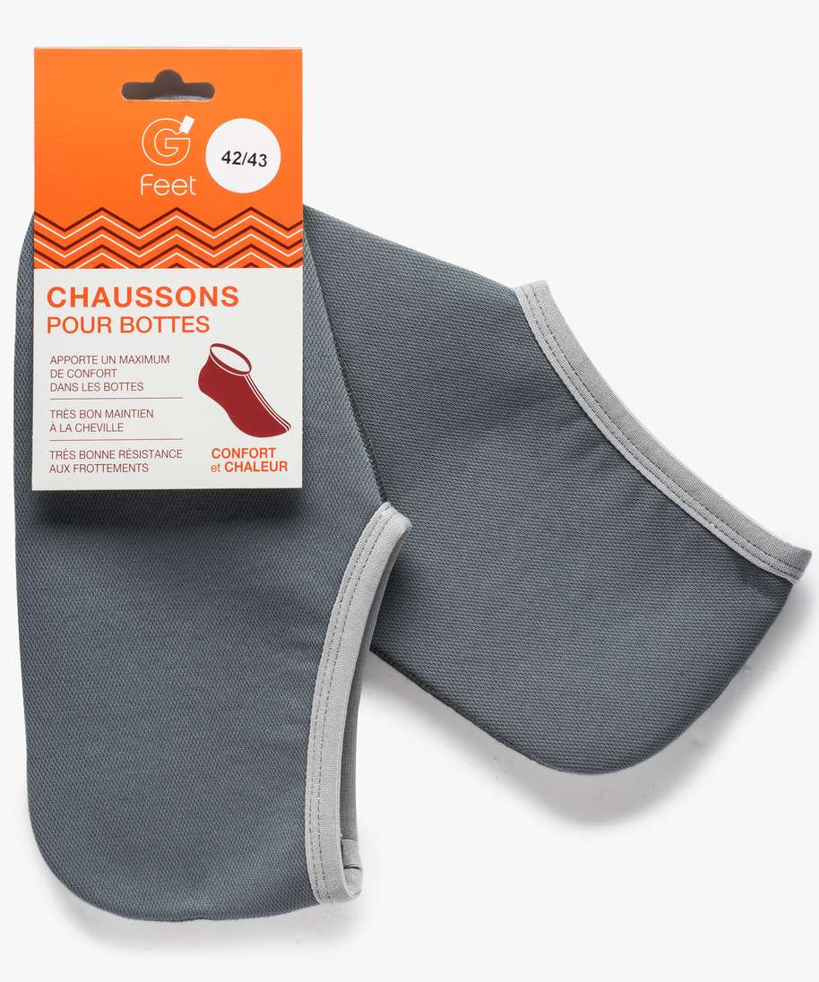 chaussons pour bottes homme confort et chaleur gris