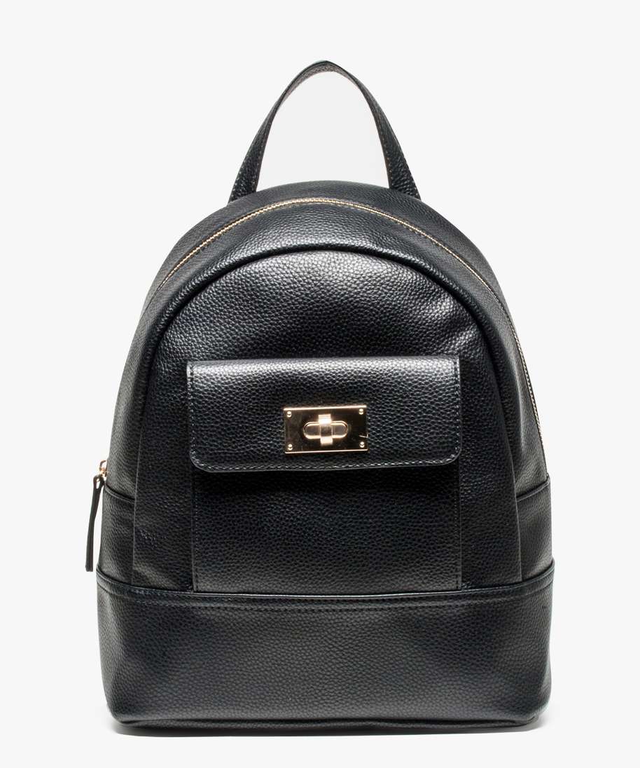 petit sac a dos chic fermeture zippee noir sacs a dos et sacs de voyage femme GEMO