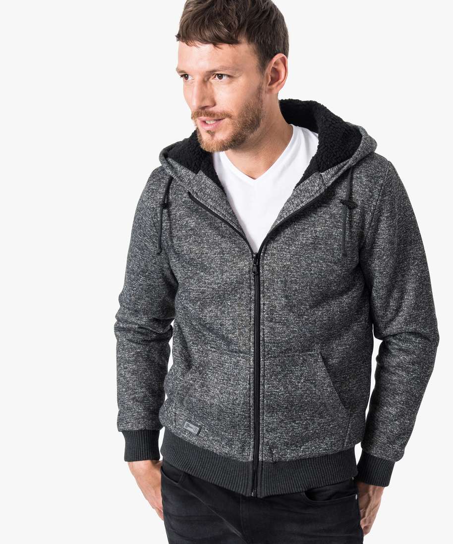 gilet capuche fourré homme