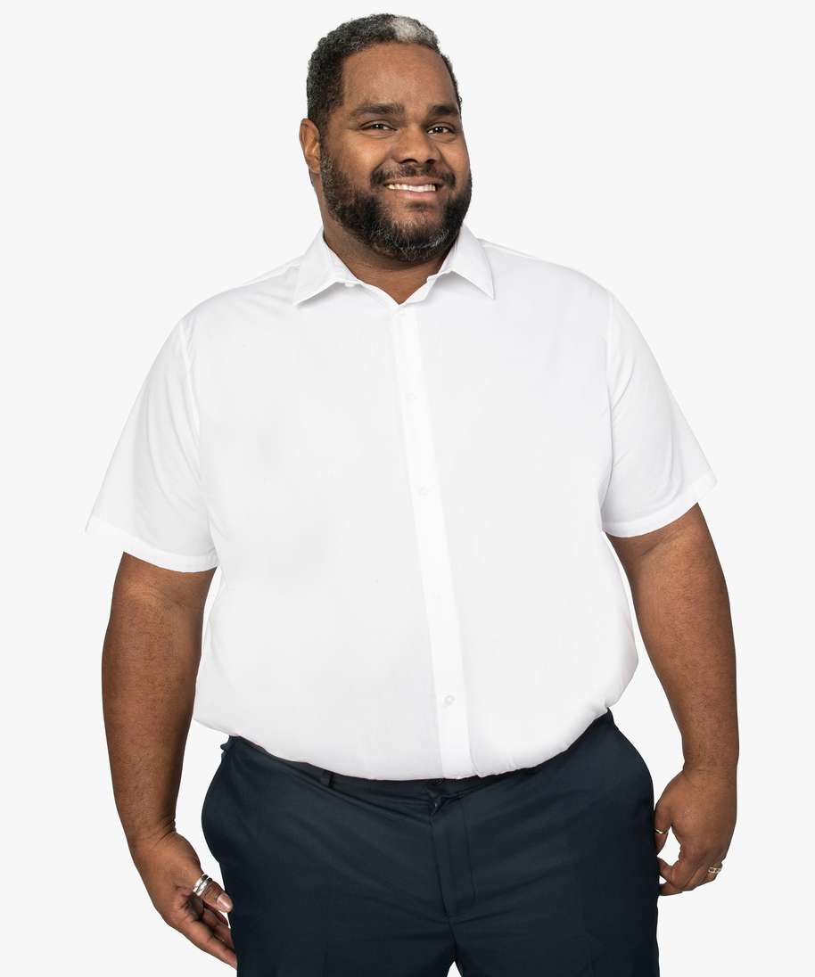 Chemise manche courte homme grande taille clearance