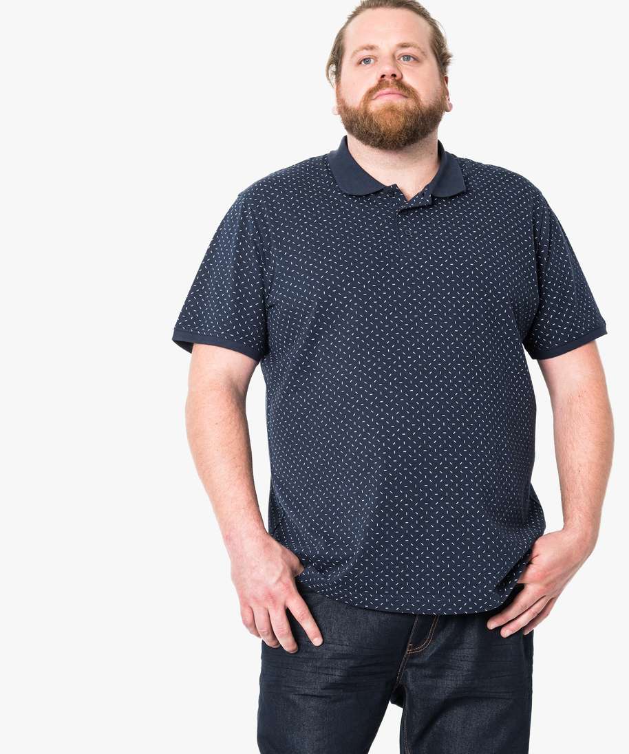 polo homme a manches courtes a motifs contrastants bleu vif polos